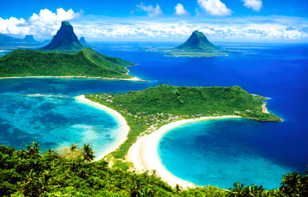 Tropical island at Seychelles - nature and travel backgroundの素材