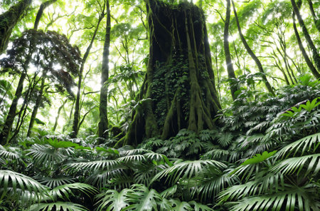Big tree in the rainforest of Costa Rica, Central America.の素材
