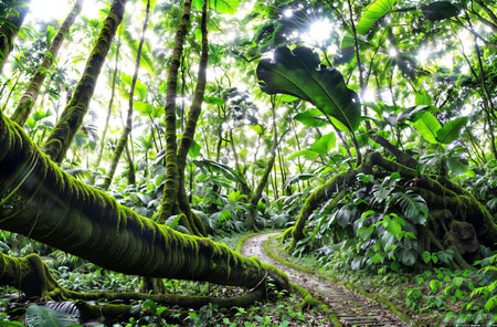 Tropical rainforest in Costa Rica, Central America, South Americaの素材