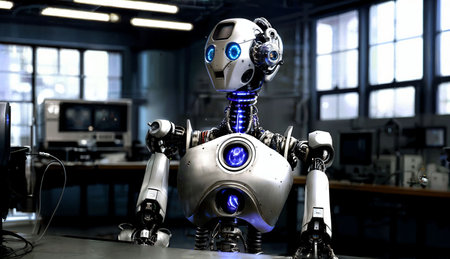 Robot in a modern office. Robot in the officeの素材