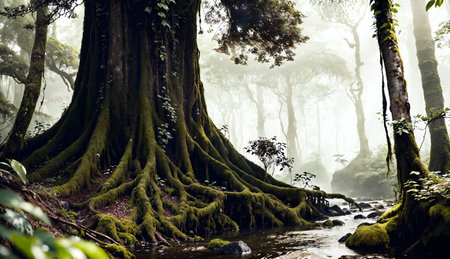 Rainforest in Doi Inthanon National Park, Chiang Mai, Thailandの素材