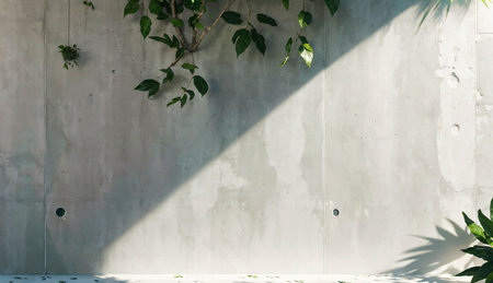 The shadow of the tree on the concrete wall. Natural background.の素材