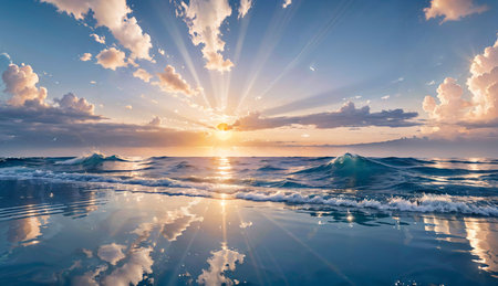 Beautiful seascape at sunset. Composition of nature.の素材