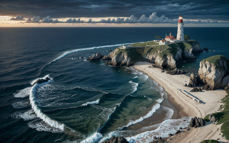 The Concept of Safety and Solitude in a Small Island Lighthouseの素材