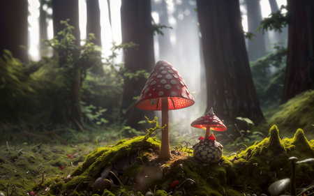 Enchanted Amanita Muscaria Forest: A Fungal Wonderlandの素材