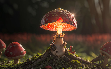 Enchanted Amanita Muscaria Forest: A Fungal Wonderlandの素材