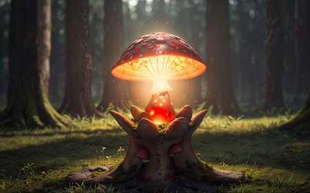 Enchanted Amanita Muscaria Forest: A Fungal Wonderlandの素材