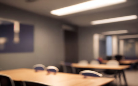 Blurred image of  classroom for background usage. Education concept.の素材