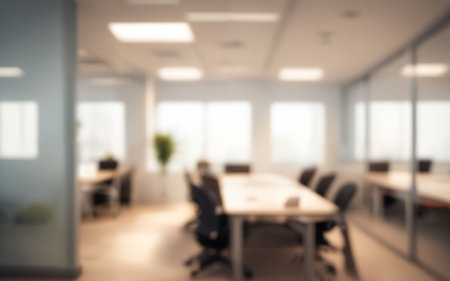 Blurred background of modern office interior. Blurred background of coworking space.の素材