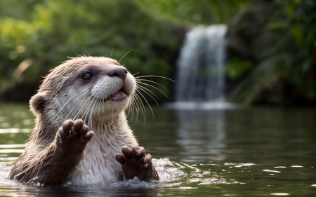 Oriental small-clawed otter (Lutra lutra)の素材