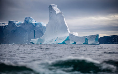 Icebergs in the Antarctica. Global warming, climate change and global warming concept.の素材