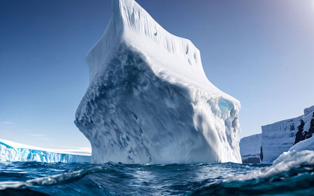 Antarctic icebergs in the ocean. Global warming concept.の素材