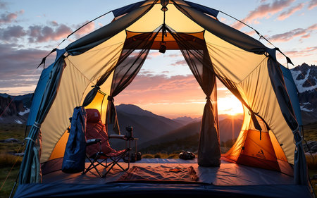 Camping High in the Majestic Mountainsの素材