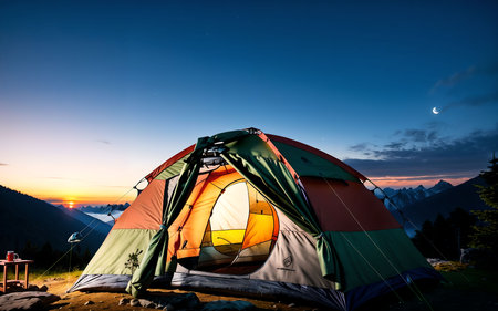 Camping High in the Majestic Mountainsの素材