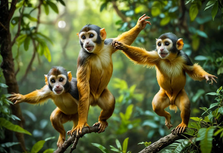 Squirrel monkey (Saimiri sciureus) in the natureの素材