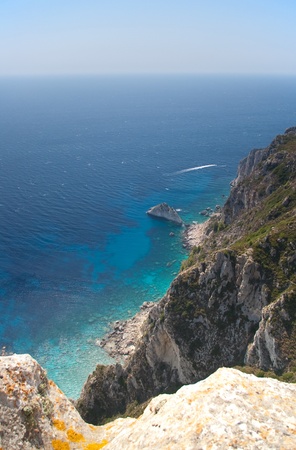 Rocky cliffs around Corfou island, Greeceの写真素材