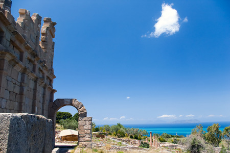 Archaeological ruins, Tindari, Sicilyの写真素材