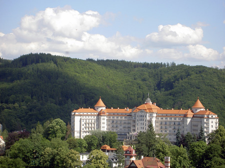 Streets of Karlovy Vary, Czech republicの写真素材