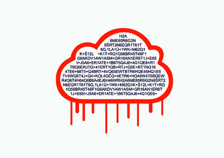 Cloud server data hack problemのイラスト素材