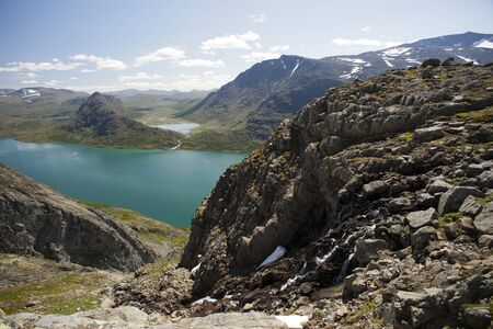 Besseggen Ridge in Jotunheimen National Park Norwayの写真素材