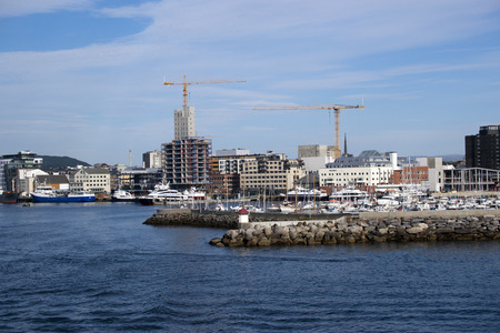Urban houses and construction sites in Bodo, North of the Polar Circle, Norwayのeditorial素材