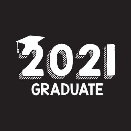 Seniors Class Of 2021 Text Vector, T shirt Designのイラスト素材