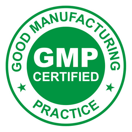 GMP Good Manufacturing Practice certified round green stamp Vectorのイラスト素材
