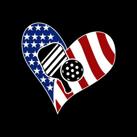 american flag, usa flag pickleball tshirt designs vectorのイラスト素材