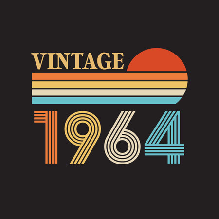 1964 vintage t shirt design vectorのイラスト素材