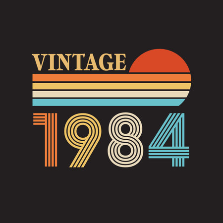 1984 vintage t shirt design vectorのイラスト素材