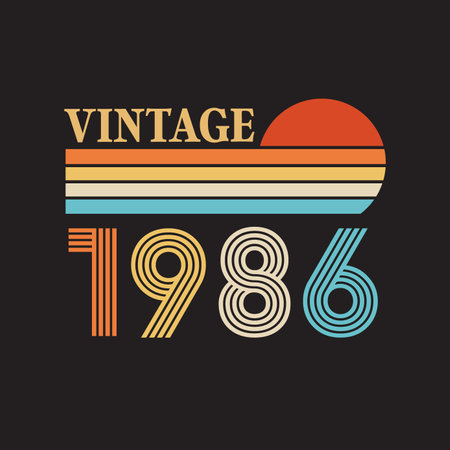 1986 vintage t shirt design vectorのイラスト素材