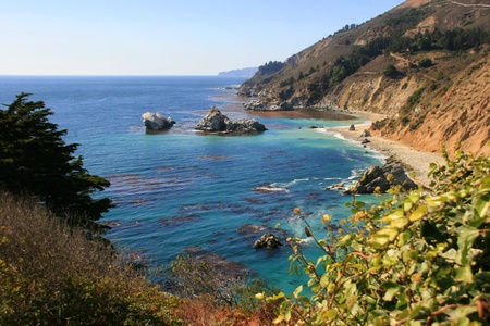 Pacific coastline at Saddle Rock Ranch. Monterey County, Californiaの写真素材