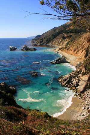 Pacific coastline at Saddle Rock Ranch. Monterey County, Californiaの写真素材