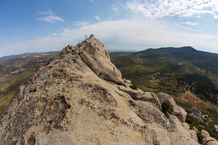 The rocky summit of Stonewall Peakの写真素材