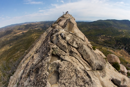 The rocky summit of Stonewall Peakの写真素材