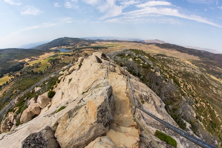 The rocky summit of Stonewall Peakの写真素材