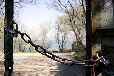 hinged locksの写真素材