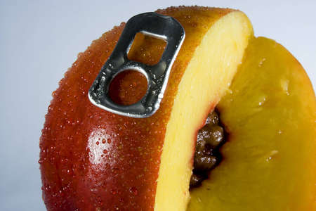 Fresh peach (nectarine) open