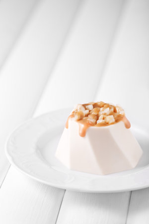 Sweets cake soufflÃ©. Photo of food on a white backgroundの写真素材