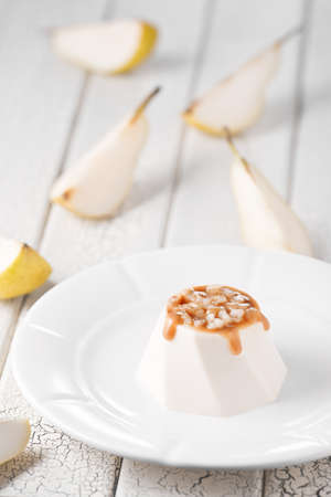 Sweets cake orange soufflÃ©. Photo of food on a white backgroundの写真素材