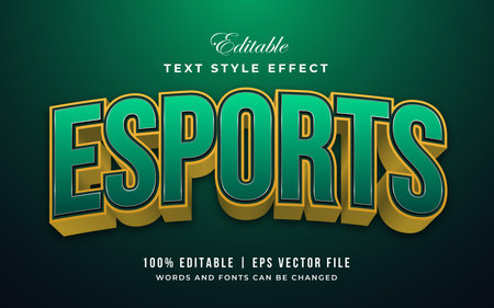 esports green and gold editable text effectのイラスト素材