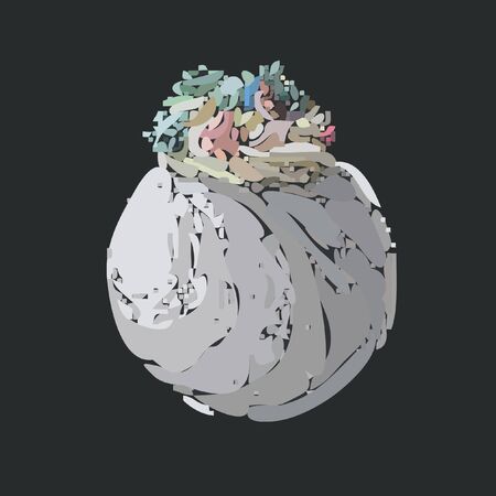 Snow ball cake decorative illustrationのイラスト素材