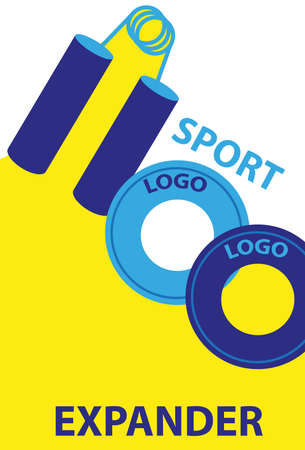Minimalistic flat sports background with expander. sporting goods. vector graphicsのイラスト素材
