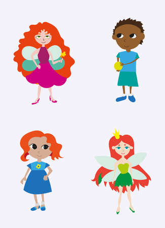 Beautiful vector illustration with the image of children.のイラスト素材