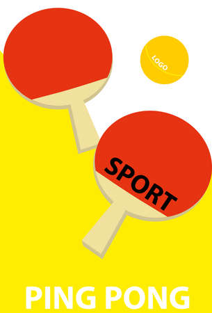 Minimalistic flat sport background with rackets and ball. vector graphicsのイラスト素材