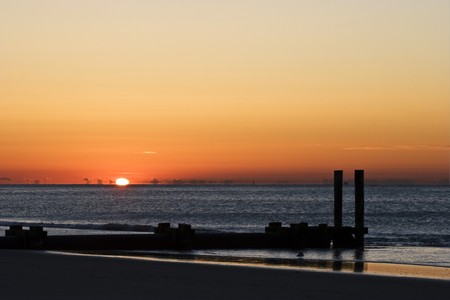 Sunrise at Atlantic City, New Jerseyの写真素材
