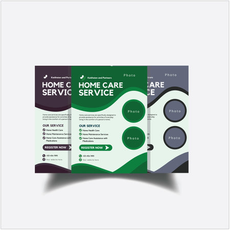 Home Care Service Flyer Design vector template || CMYK Colore printable templateのイラスト素材