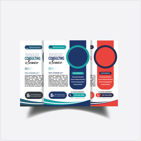 psyschology consulting service vector flyer || Hospital flyer || Doctor service flyer || Medical flyerのイラスト素材