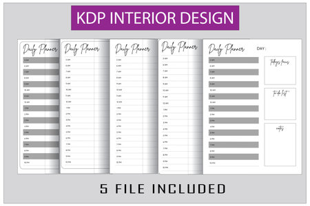 Daily planner KDP Interior design vector templatesのイラスト素材