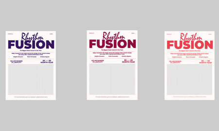 Vector fusion flyer design 3 color variationのイラスト素材
